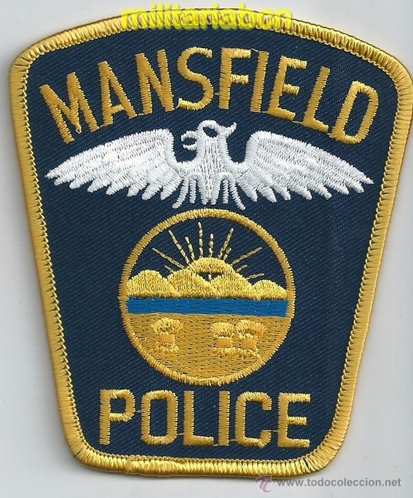 Militaria: Insignia de tela de Polic&iacute;a de los Estados Unidos. Mansfield Police.