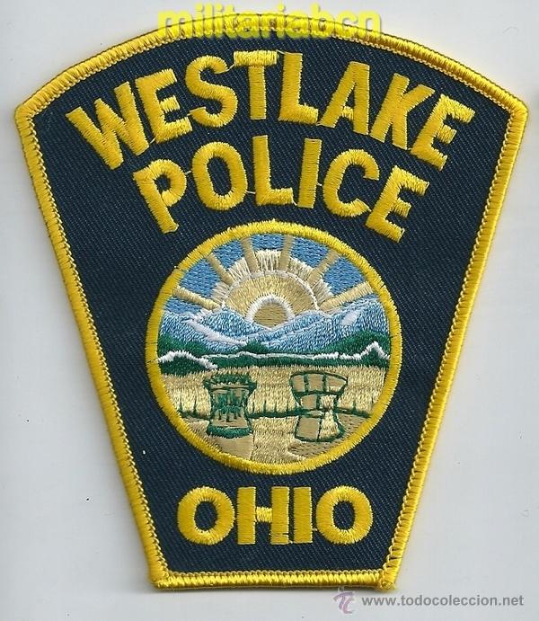 Militaria: Insignia de tela de Polic&iacute;a de los Estados Unidos. Westlake Police. Ohio.