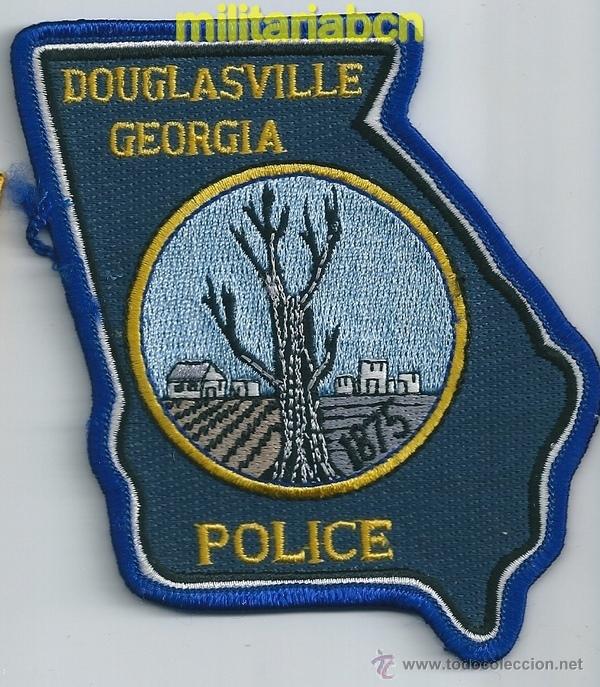 Militaria: Insignia de tela de Polic&iacute;a de los Estados Unidos. Douglasville Police. Georgia.