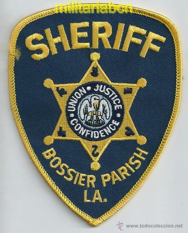 Militaria: Insignia de tela de Polic&iacute;a de los Estados Unidos. Sheriff. Bossier Parish. LA.
