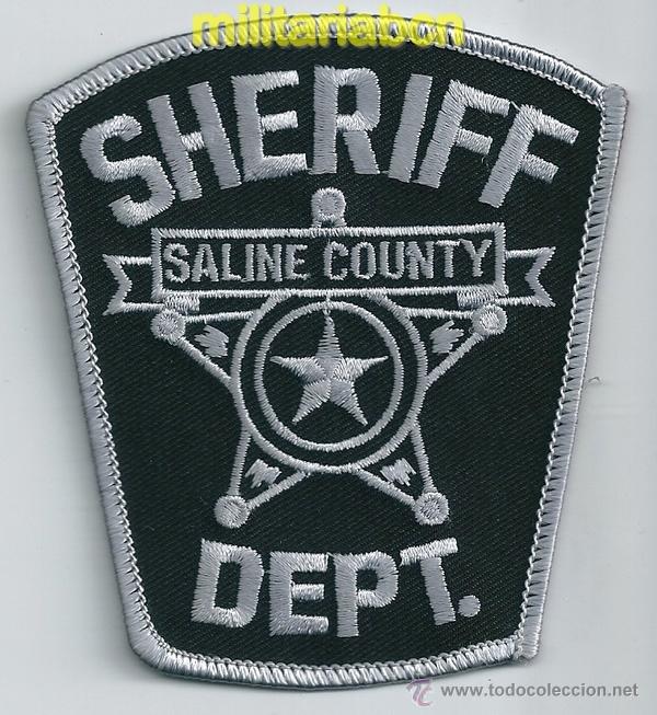 Militaria: Insignia de tela de Polic&iacute;a de los Estados Unidos. Saline County. Sheriff Dept.