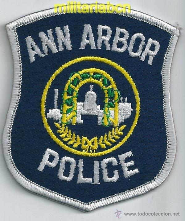 Militaria: Insignia de tela de Polic&iacute;a de los Estados Unidos. Ann Arbor Police.