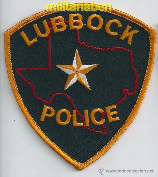 Militaria: Insignia de tela de Polic&iacute;a de los Estados Unidos. Lubbock Police.