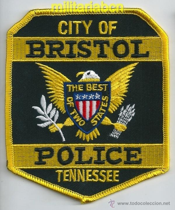 Militaria: Insignia de tela de Polic&iacute;a de los Estados Unidos. City of Bristol Police. Tennessee.