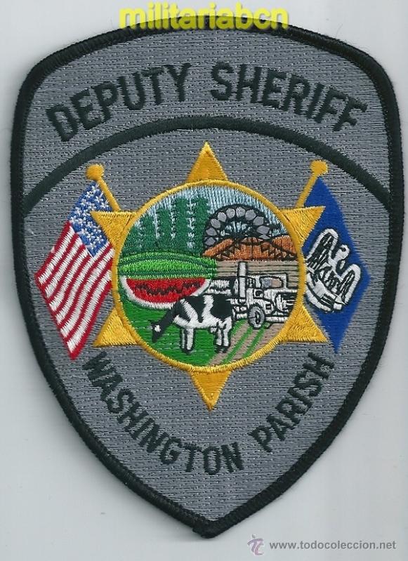 Militaria: Insignia de tela de Polic&iacute;a de los Estados Unidos. Deputy Sheriff. Washington Parish.