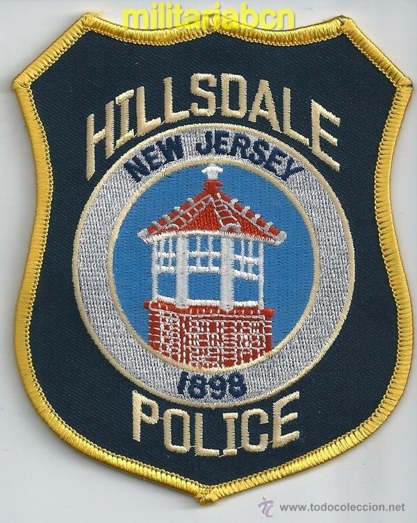 Militaria: Insignia de tela de Polic&iacute;a de los Estados Unidos. Hillsdale Police. New Jersey.