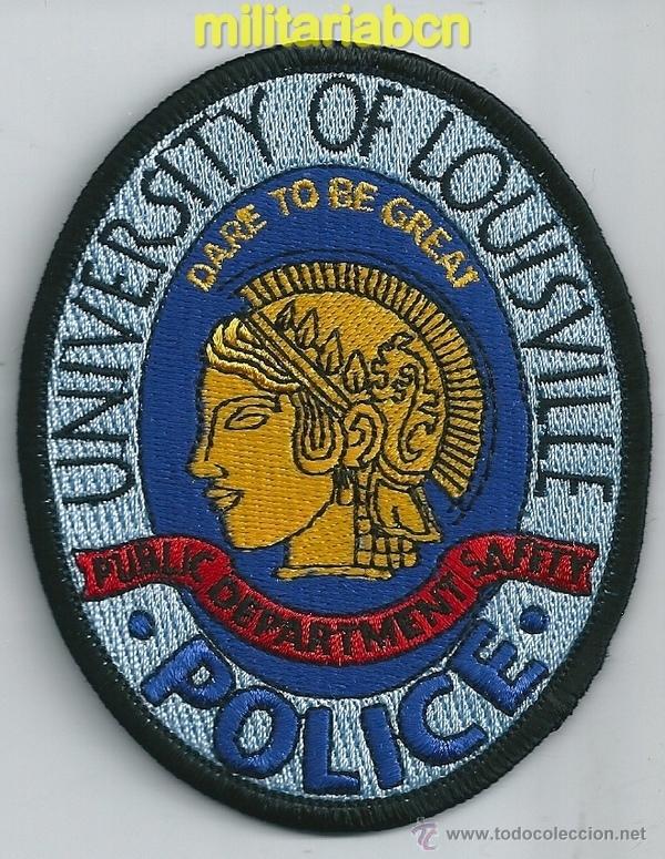 Militaria: Insignia de tela de Polic&iacute;a de los Estados Unidos. University of Louisville Police.