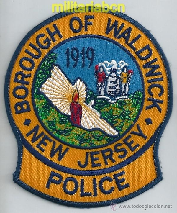 Militaria: Insignia de tela de Polic&iacute;a de los Estados Unidos. Borough of Waldwick Police. New Jersey.