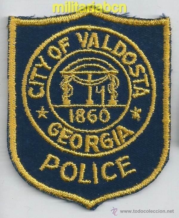 Militaria: Insignia de tela de Polic&iacute;a de los Estados Unidos. City of Valdosta Police. Georgia.