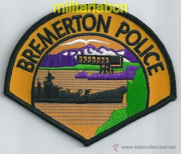 Militaria: Insignia de tela de Polic&iacute;a de los Estados Unidos. Bremerton Police.