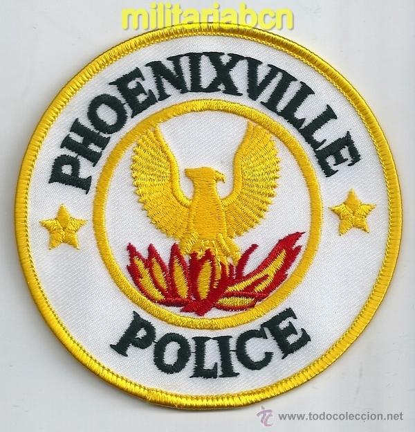 Militaria: Insignia de tela de Polic&iacute;a de los Estados Unidos. Phoenixville Police.