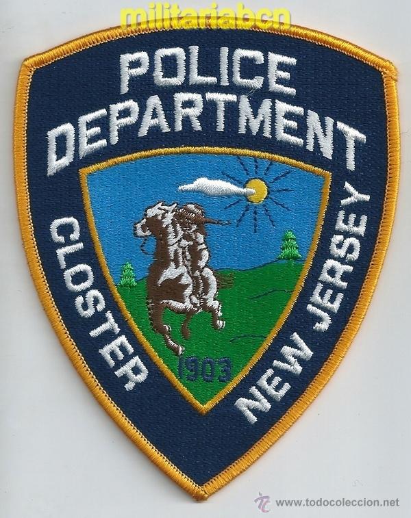 Militaria: Insignia de tela de Polic&iacute;a de los Estados Unidos. Closter Police Department. New Jersey.
