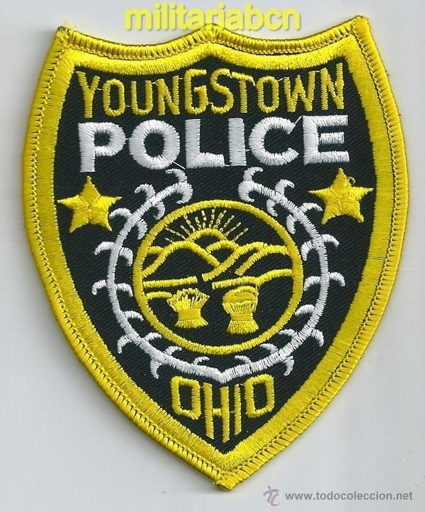Militaria: Insignia de tela de Polic&iacute;a de los Estados Unidos. Youngstown Police. Ohio.