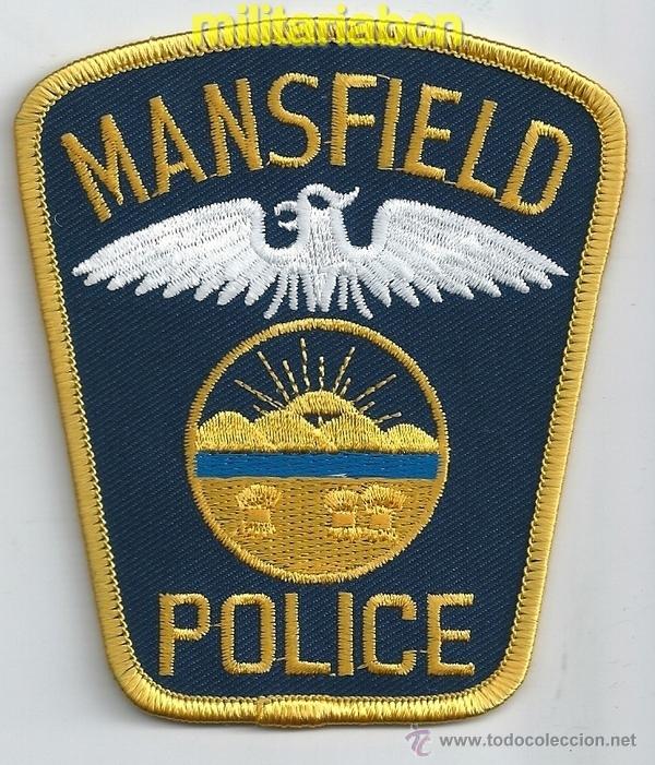 Militaria: Insignia de tela de Polic&iacute;a de los Estados Unidos. Mansfield Police.