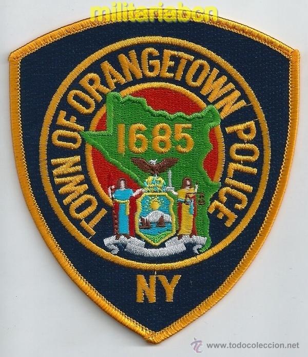 Militaria: Insignia de tela de Polic&iacute;a de los Estados Unidos. Town of Orangetown Police. NY.