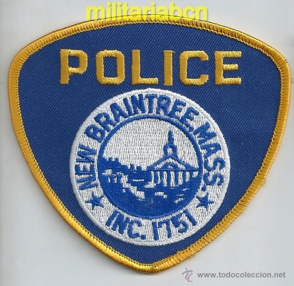 Militaria: Insignia de tela de Polic&iacute;a de los Estados Unidos. New Braintree Mass. Police.