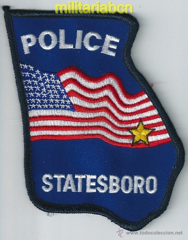 Militaria: Insignia de tela de Polic&iacute;a de los Estados Unidos. Statesboro Police.