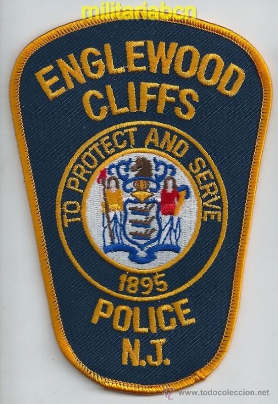 Militaria: Insignia de tela de Polic&iacute;a de los Estados Unidos. Englewood Cliffs Police. NJ.
