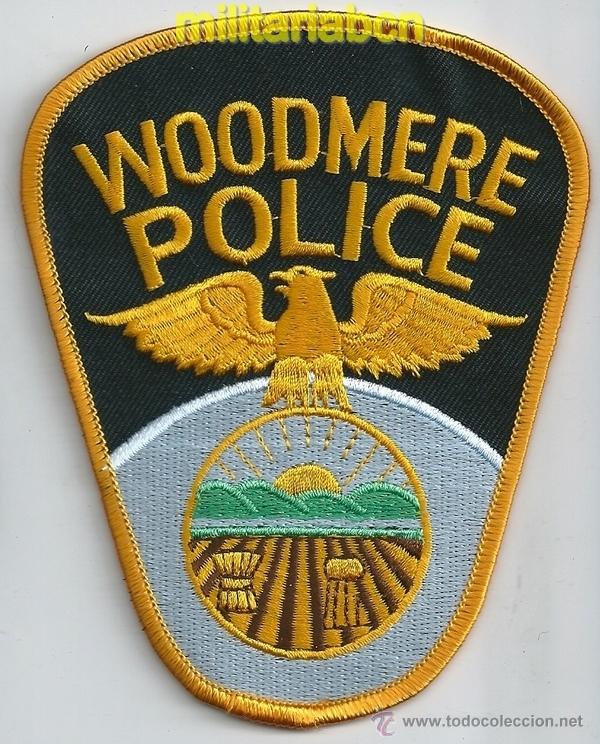 Militaria: Insignia de tela de Polic&iacute;a de los Estados Unidos. Woodmere Police.