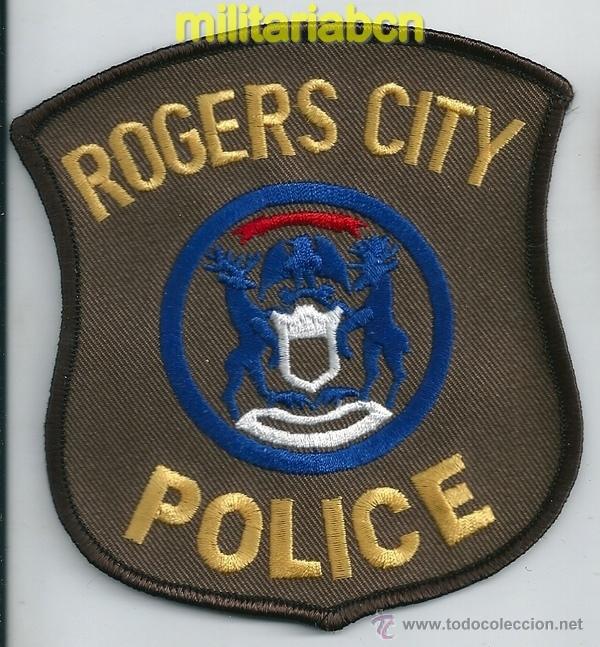 Militaria: Insignia de tela de Polic&iacute;a de los Estados Unidos. Rogers City Police.