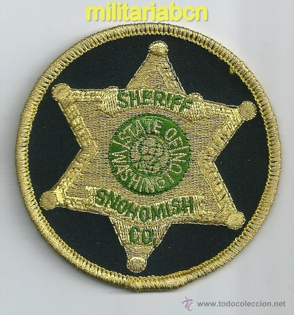 Militaria: Insignia de tela de Polic&iacute;a de los Estados Unidos. Snohomish Sheriff. Washington.