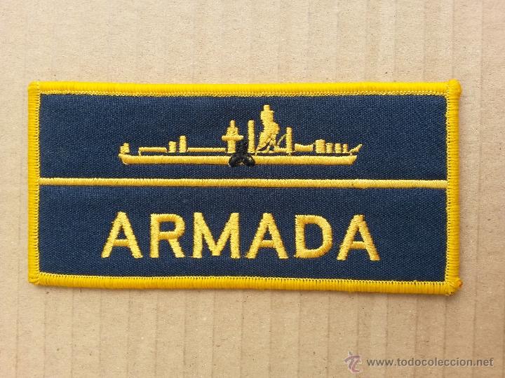 Militaria: Parche insignia marina armada de 11,5 x 5,7 cms