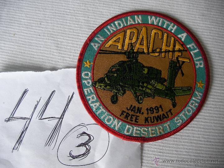 Militaria: PARCHE DEL EJERCITO - ESCUADRON APACHE - TORMENTA DEL DESIERTO - ENVIO GRATIS A ESPA&Ntilde;A - Foto 1