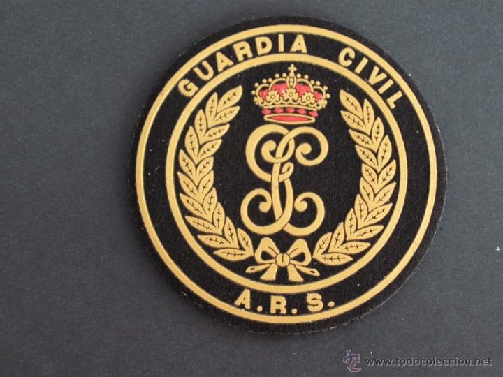 Militaria: PARCHE GUARDIA CIVIL ARS FONDO NEGRO NUEVO MODELO CON VELCRO AMBAS CARAS