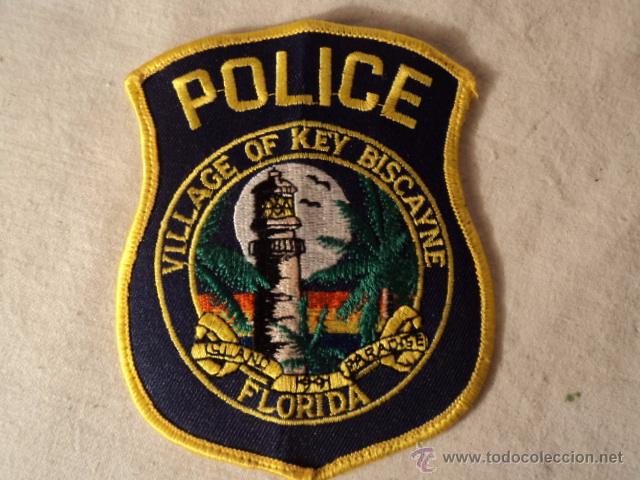 Military Antiques: PARCHE ESCUDO ORIGINAL BORDADO EN TELA ORIGINAL DE LA POLICIA POLICE FLORIDA