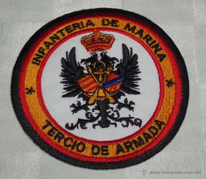 Military Antiques: parche de tela infanteria de marina tercio de armada