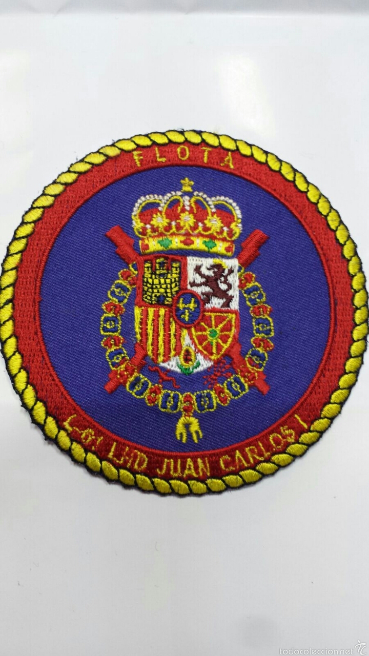 Military Antiques: PARCHE EMBLEMA FLOTA L-61 JUAN CARLOS I, ORIGINAL