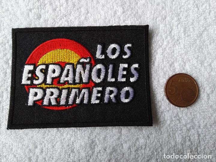 Military Antiques: PARCHE POL&Iacute;TICO DE IDEOLOG&Iacute;A DE DERECHAS, LOS ESPA&Ntilde;OLES PRIMERO. NUEVO