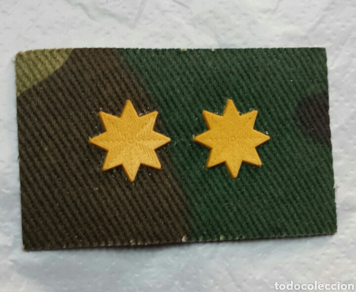 Militaria: PARCHE EMBLEMA PAREJA DE GAL&Oacute;N DE CUELLO DE CAMUFLAJE DE TTE CORONEL DE INF DE MARINA