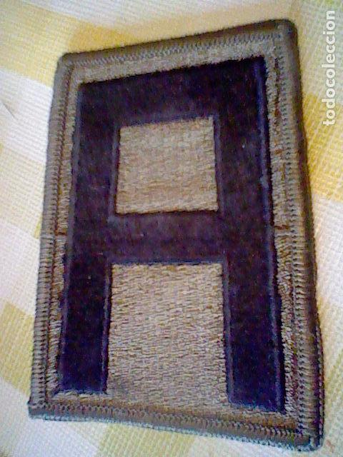 Military Antiques: parche tela verde letra A negro