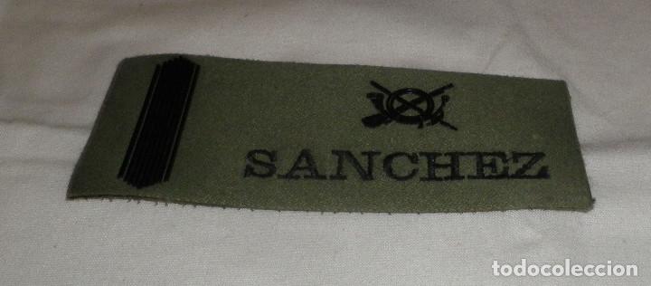 Militaria: galleta de identificacion verde con el nombre bordado