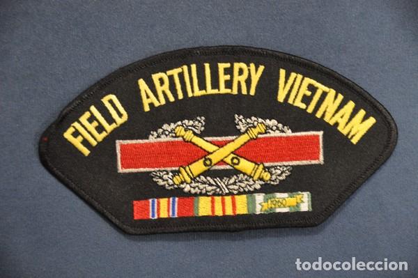 Militaria: Insignia de tela de los Estados Unidos conmemorativa de Vietnam. Field Artillery Vietnam.
