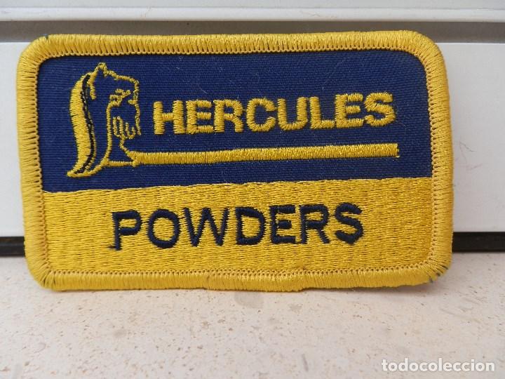 Military Antiques: PARCHE DE TELA DE MUNICION HERCULES POWDERS.