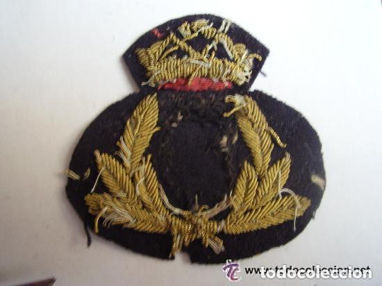 Militaria: EMBLEMA FRONTAL DE GORRA DE OFICIAL DE LA MARINA , EPOCA DE ALFONSO XIII .. HECHO POLVO.