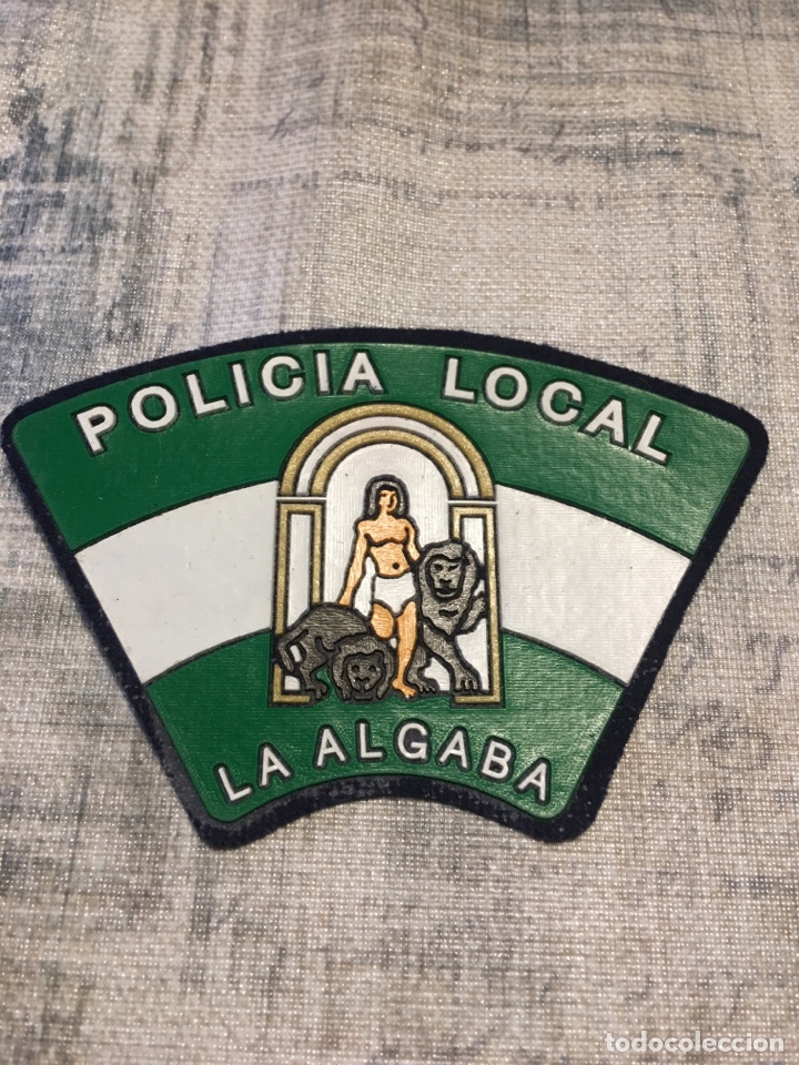 Militaria: ESCUDO POLIC&Iacute;A LOCAL LA ALGABA PARCHE - Foto 1