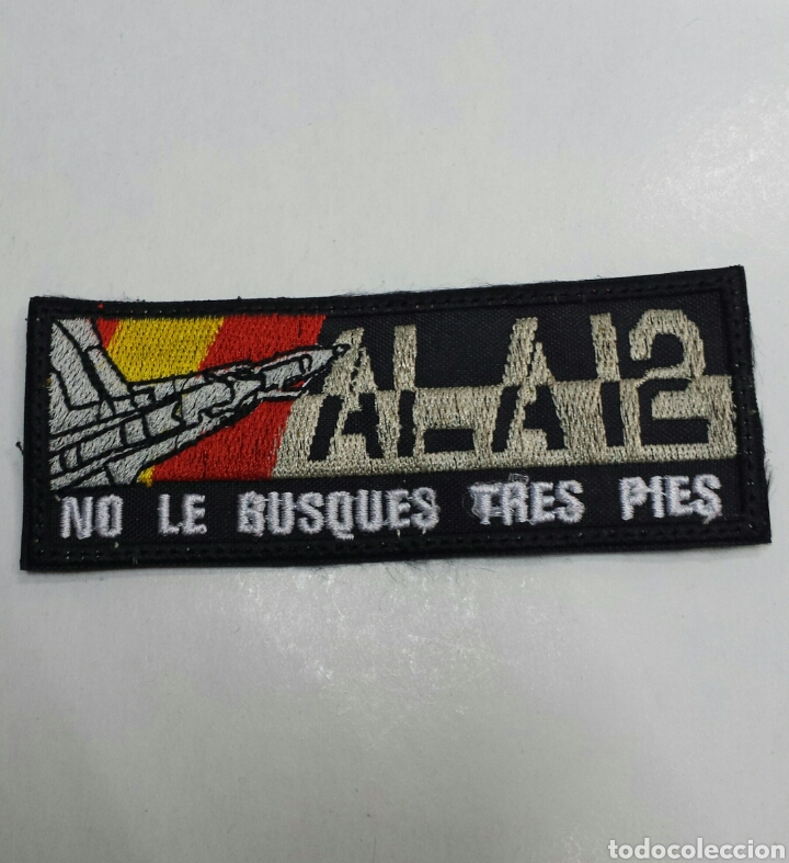 Militaria: PARCHE EMBLEMA BORDADO RECTANGULAR ALA 12 - Foto 1
