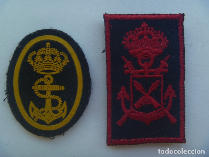 Militaria: LOTE MARINA DE GUERRA ESPA&Ntilde;OLA : PARCHES DE GORRA Y DE ESPECIALISTA DE BRAZO