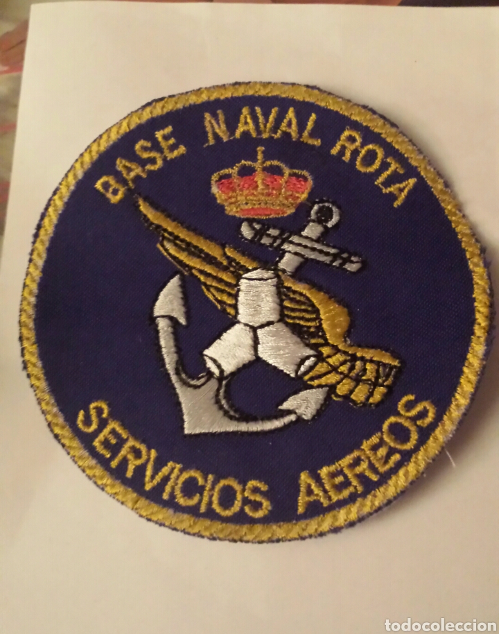 Militaria: PARCHE EMBLEMA BORDADO SERVICIOS A&Eacute;REOS DE LA BASE NAVAL DE ROTA