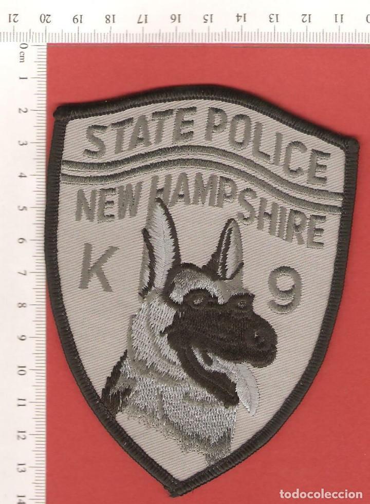 Militaria: PARCHE UNIDAD CANINA POLICIA ESTATAL NEW HAMPSHIRE, BORDADO.