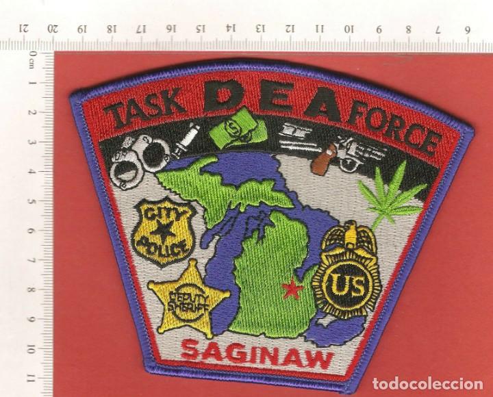 Militaria: PARCHE DEA, SAGINAW, BORDADO.