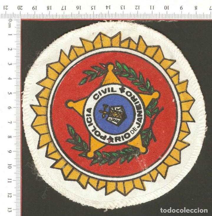 Militaria: PARCHE POLIC&Iacute;A CIVIL R&Iacute;O DE JANEIRO, PINTADO SOBRE TELA.