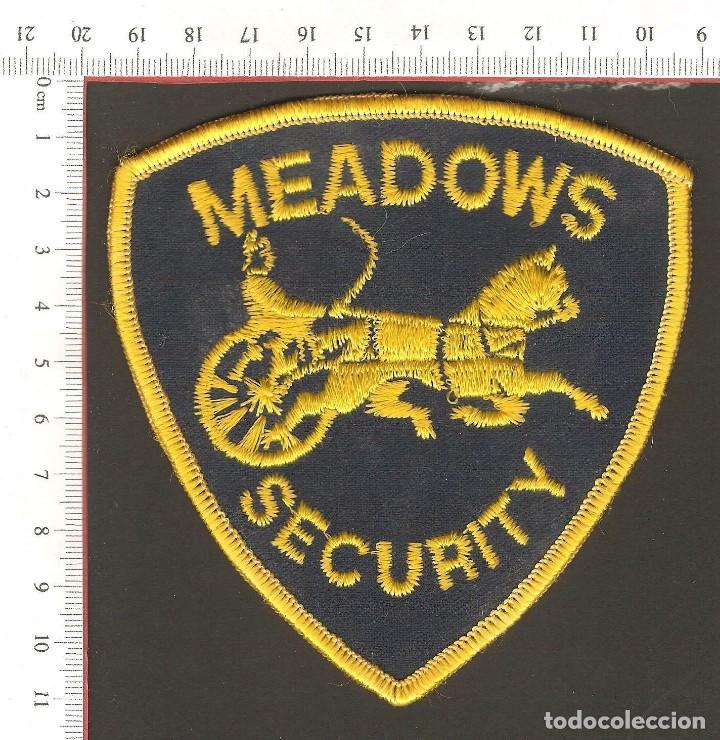 Militaria: PARCHE MEADOWS SECURITY, BORDADO. - Foto 1
