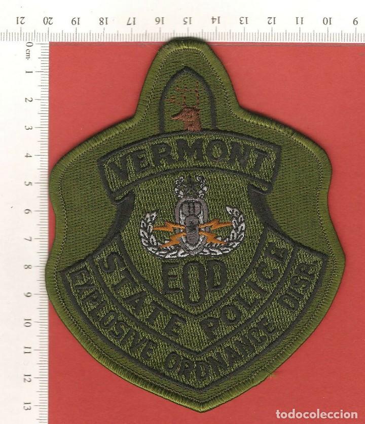 Militaria: PARCHE , POLIC&Iacute;A ESTATAL VERMONT, ARTIFICIEROS, BORDADO.