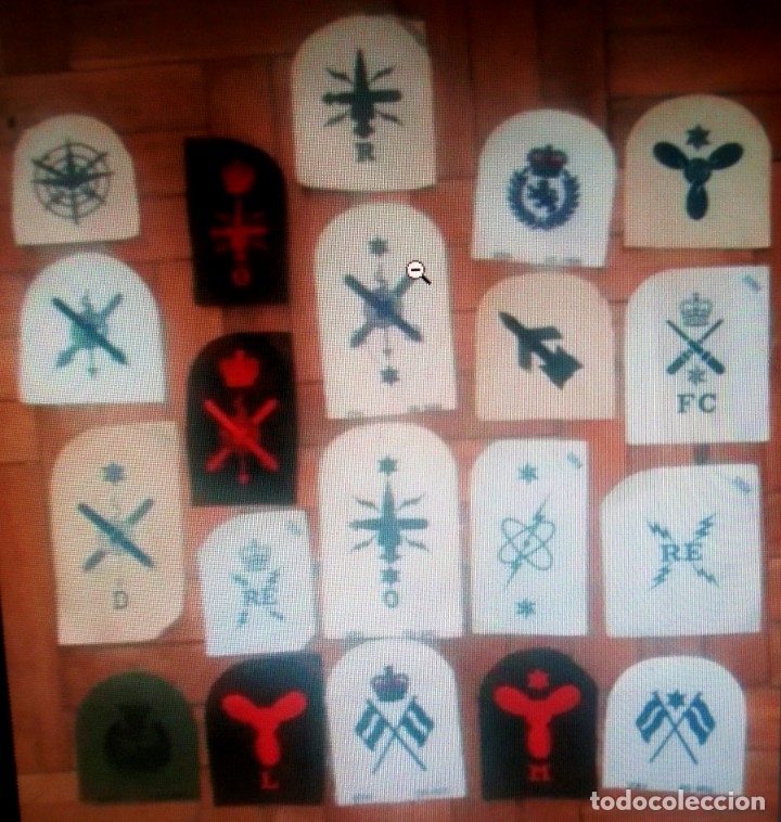 Militaria: Coleccion de 20 parches de tela originales de la armada inglesa. Royal navy.