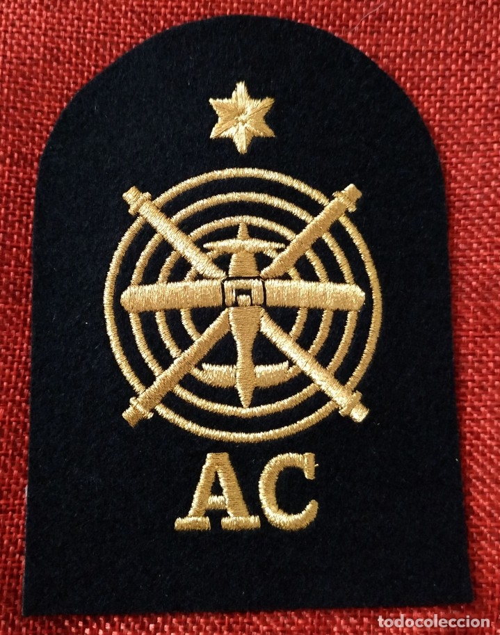 Militaria: Parche de la Armada Britanica - Reino Unido - Bordado en oro - 120 x 90 mm