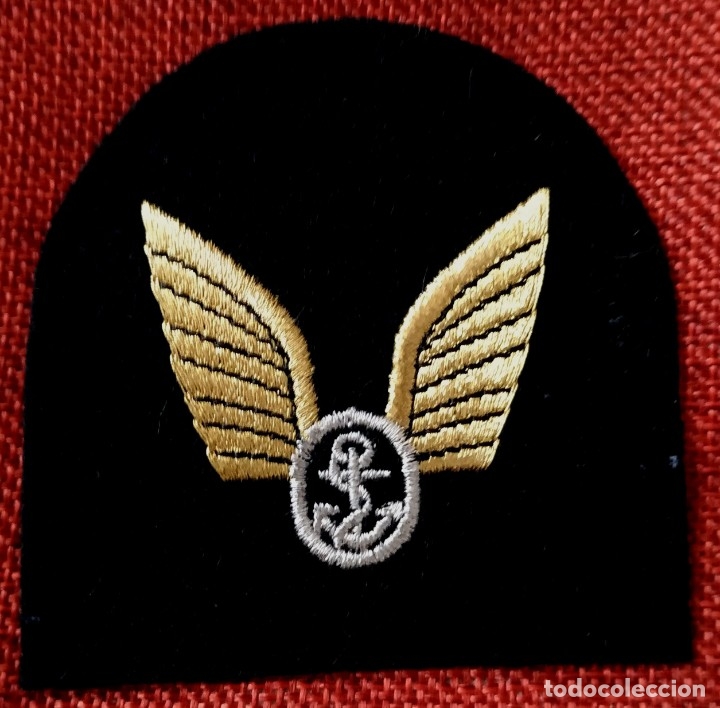 Military Antiques: Parche de la Armada Britanica - Reino Unido - Bordado en oro - 80 x 80 mm - RAF